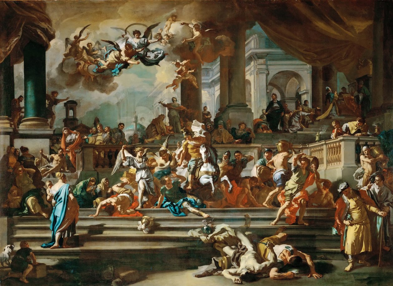 Wypędzenie Heliodora ze Świątyni autorstwa Francesco Solimena
