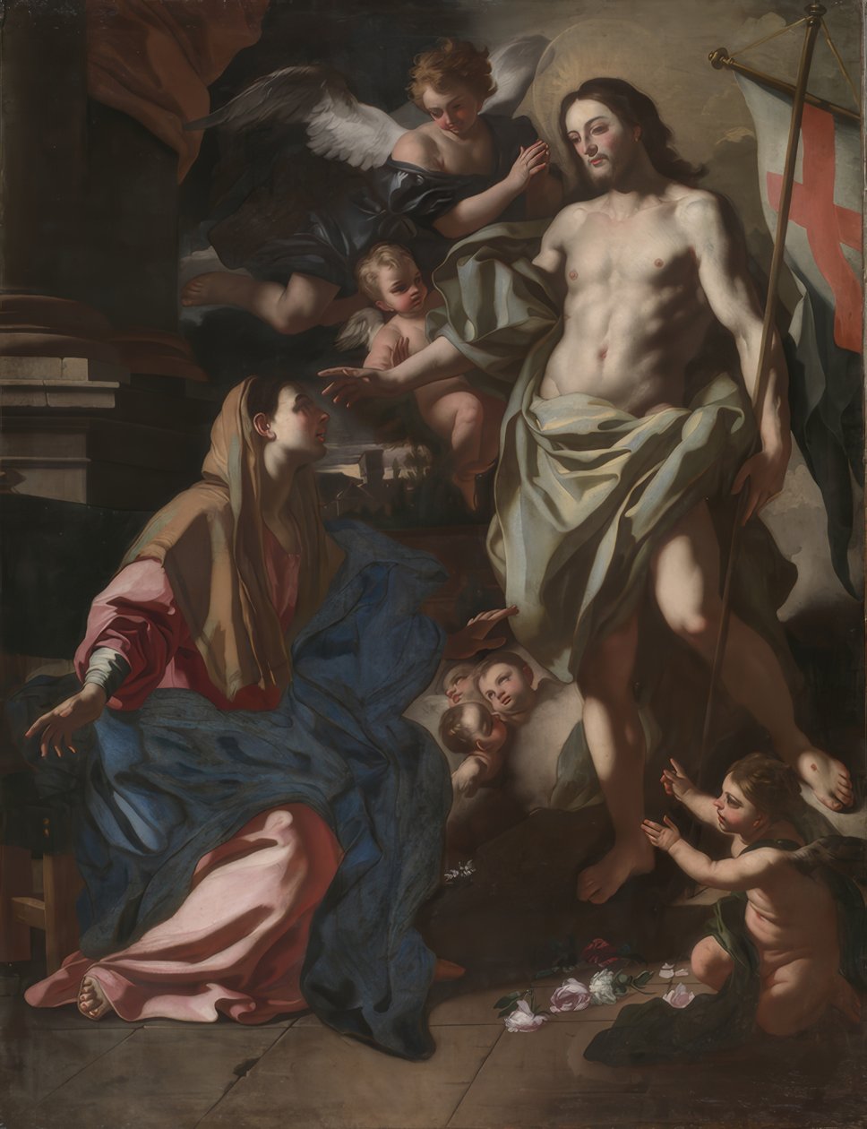 Zmartwychwstały Chrystus ukazujący się Dziewicy autorstwa Francesco Solimena