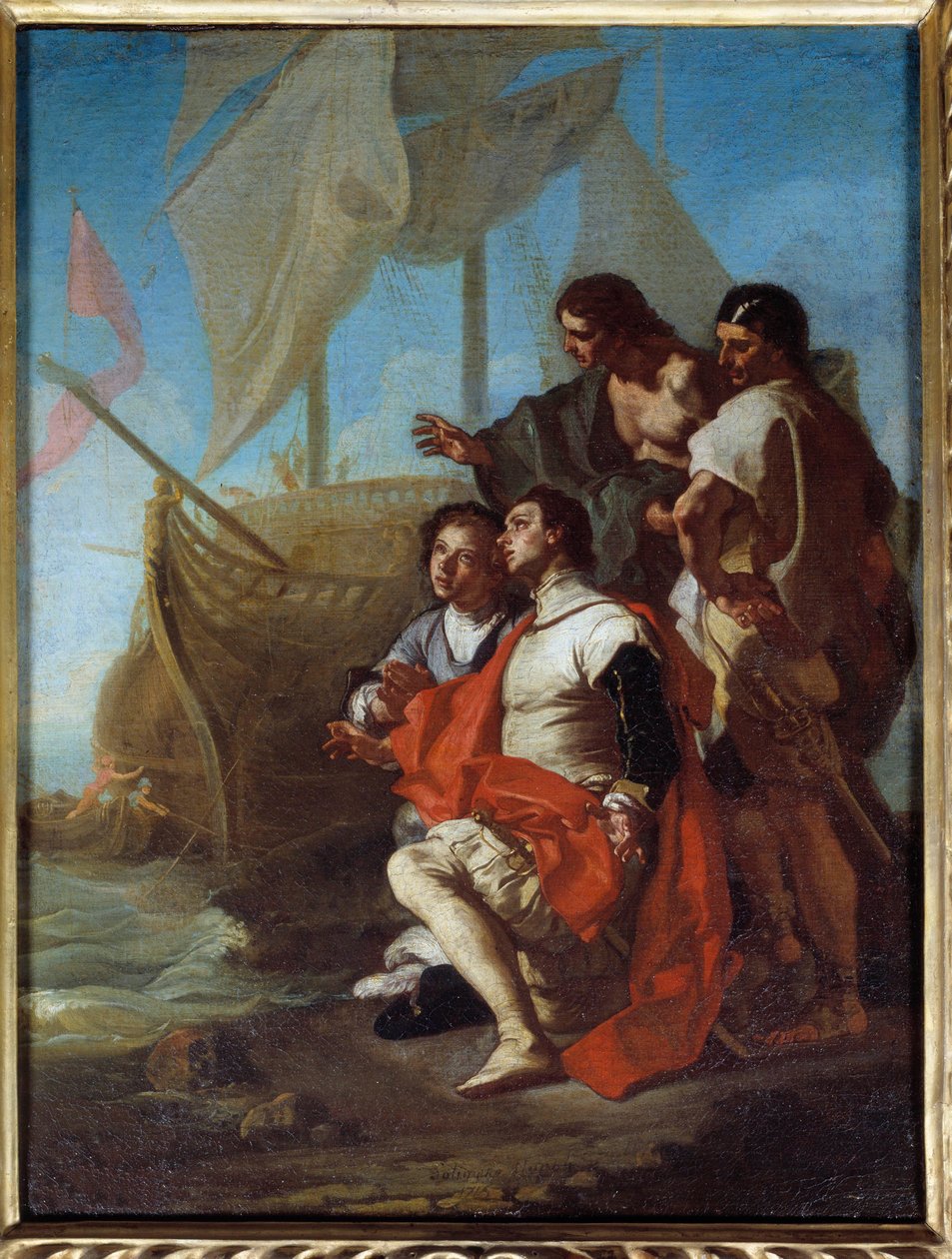 Przybycie odkrywcy Krzysztofa Kolumba (1451-1506) do Ameryki Malarstwo Francesco Solimena dit l