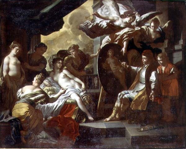 Zeuxis i panienki z Kroton autorstwa Francesco Solimena