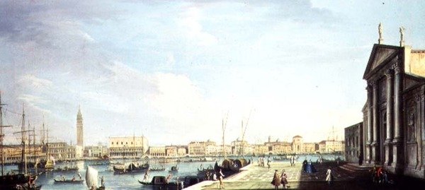 Bacino di San Marco, z Pałacem Dożów i Riva degli Schiavoni (XVIII wiek) autorstwa Francesco Tironi