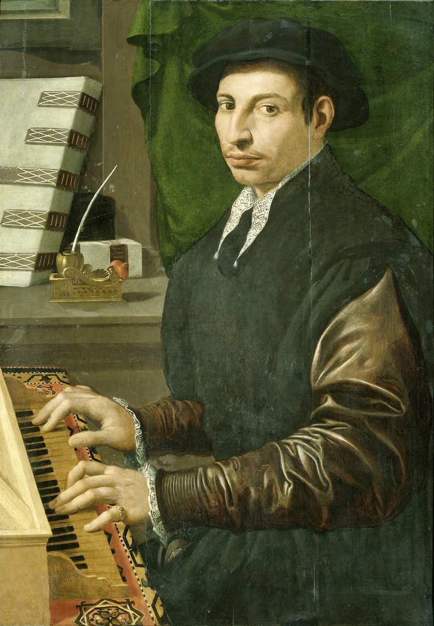 Portret mężczyzny grającego w dziewicę autorstwa Francesco Traballesi