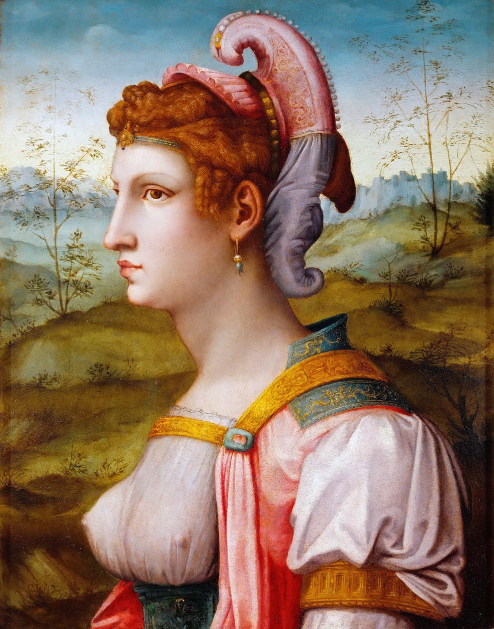 La sibylle - Sibyl - Bacchiacca, Francesco (1494-1557) - 1525-1550 - Olej na drewnie - 70x54 - Muzeum Historii Sztuki, Vienne autorstwa Francesco Ubertini Il Bacchiacca