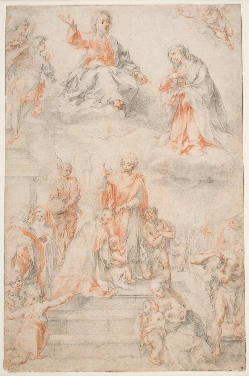 Św. Ansano chrzczący Sieneńczyka, ok. 1593 (kreda na papierze) autorstwa Francesco Vanni