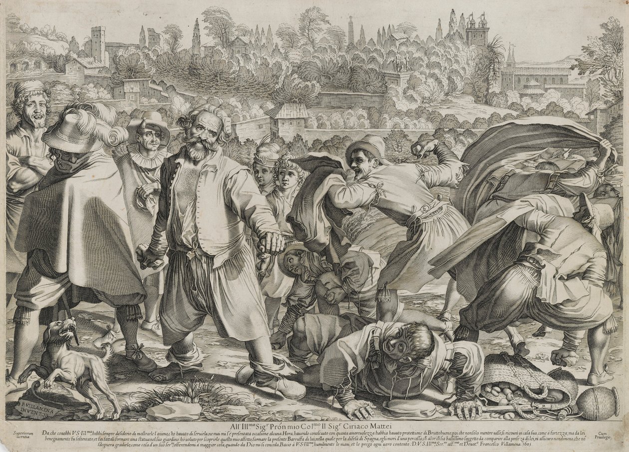 Il Bruttobuono (Walka uliczna) autorstwa Francesco Villamena