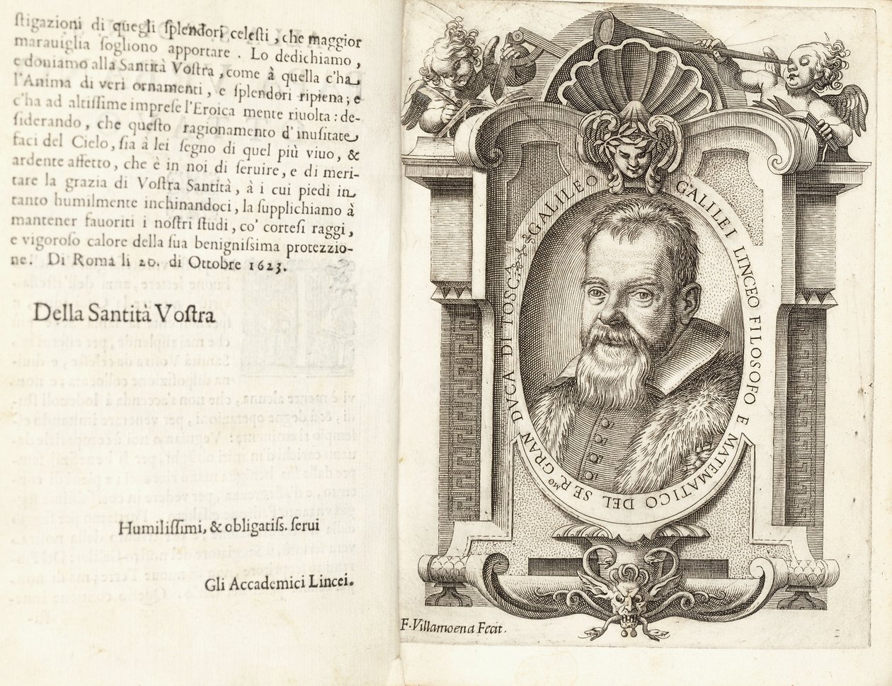 Portret Galileusza Galilei, 1623 autorstwa Francesco Villamena