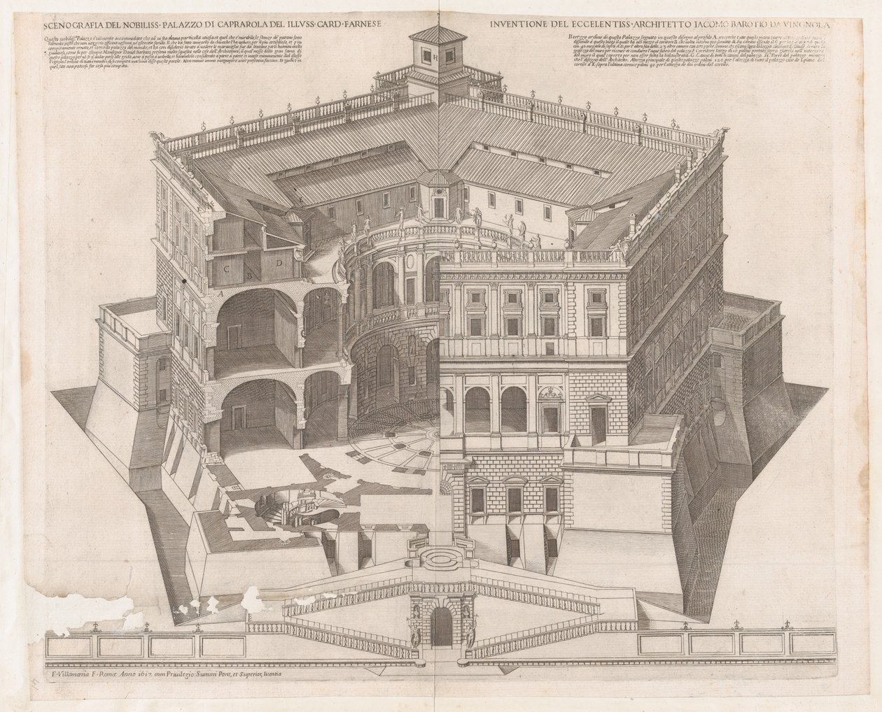 Lustro rzymskiej świetności: Pałac Farnese, XVI w., XVI w. autorstwa Francesco Villamena