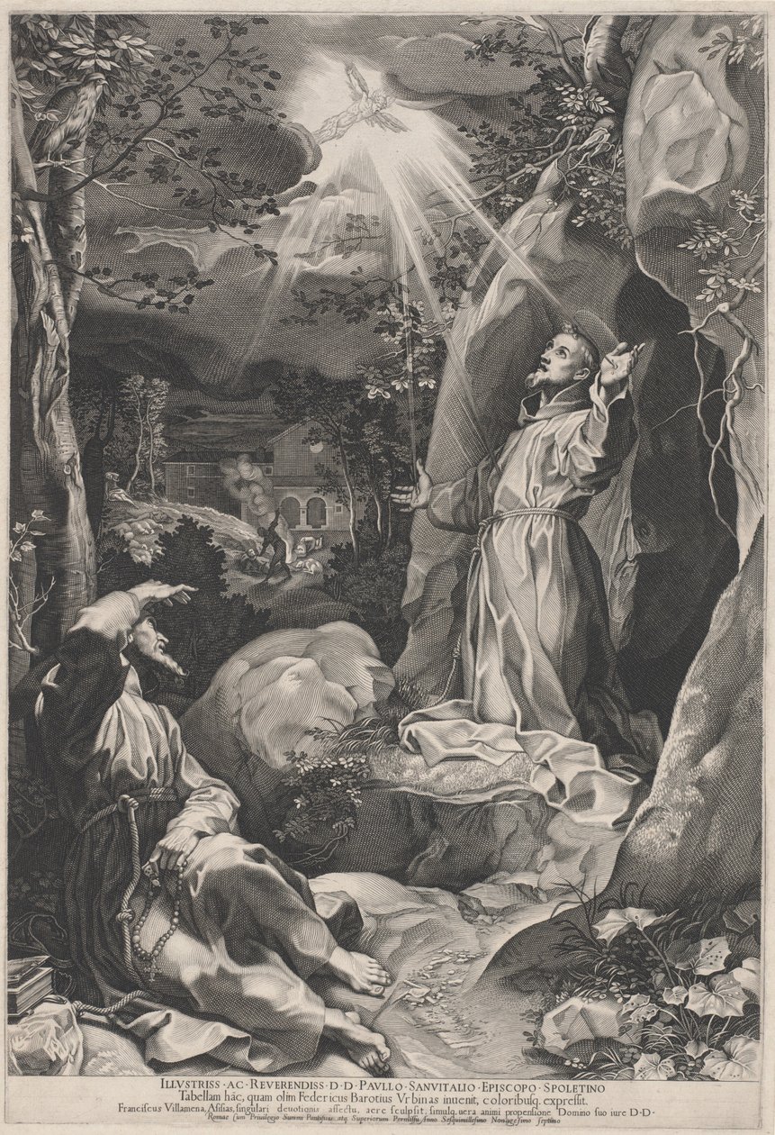 Stygmaty św. Franciszka autorstwa Francesco Villamena, after Federico Barocci