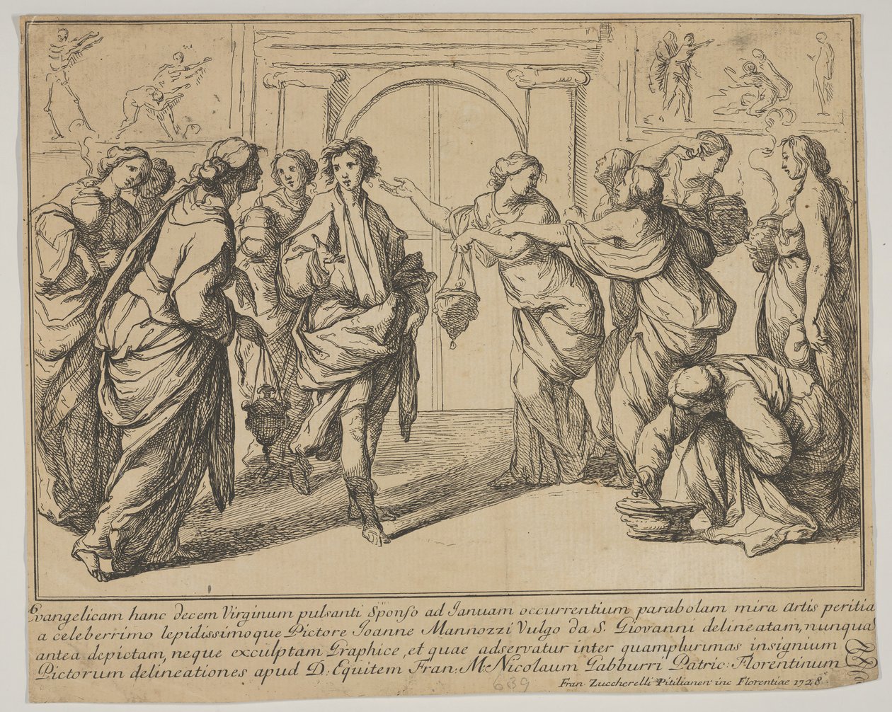 Mądre i głupie dziewice, 1728. autorstwa Francesco Zuccarelli