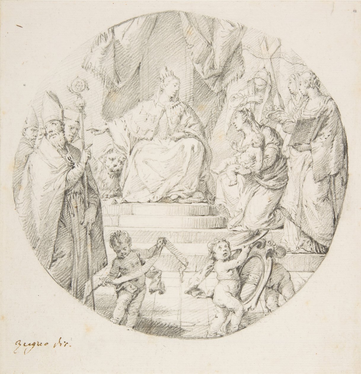 Szlachta przedstawiająca niemowlę Wenecji, 1709-87. autorstwa Francesco Zugno