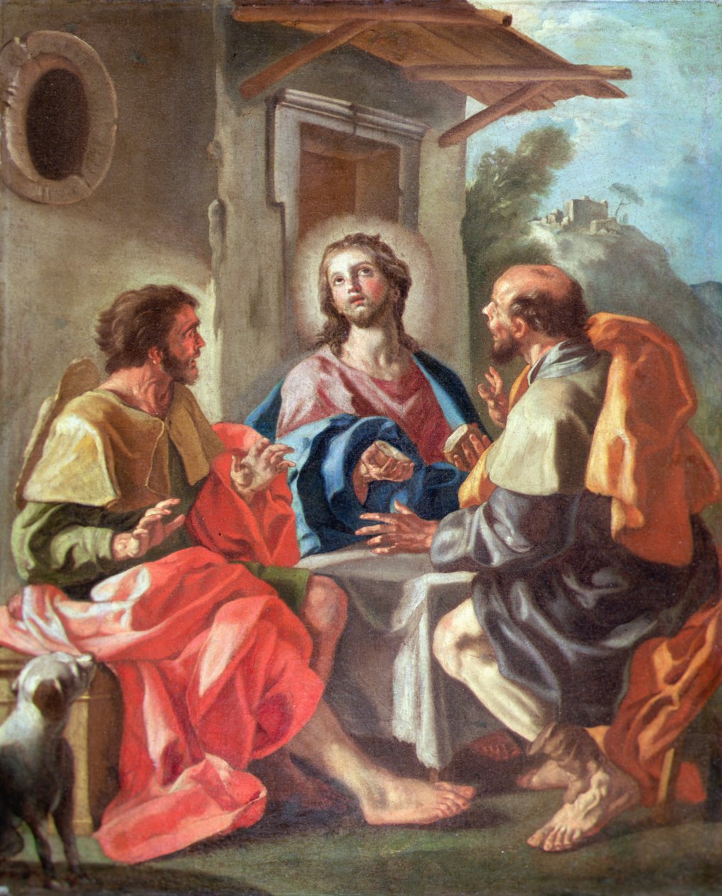 Wieczerza w Emaus (olej na płótnie) autorstwa Francesco de (attr. to) Mura
