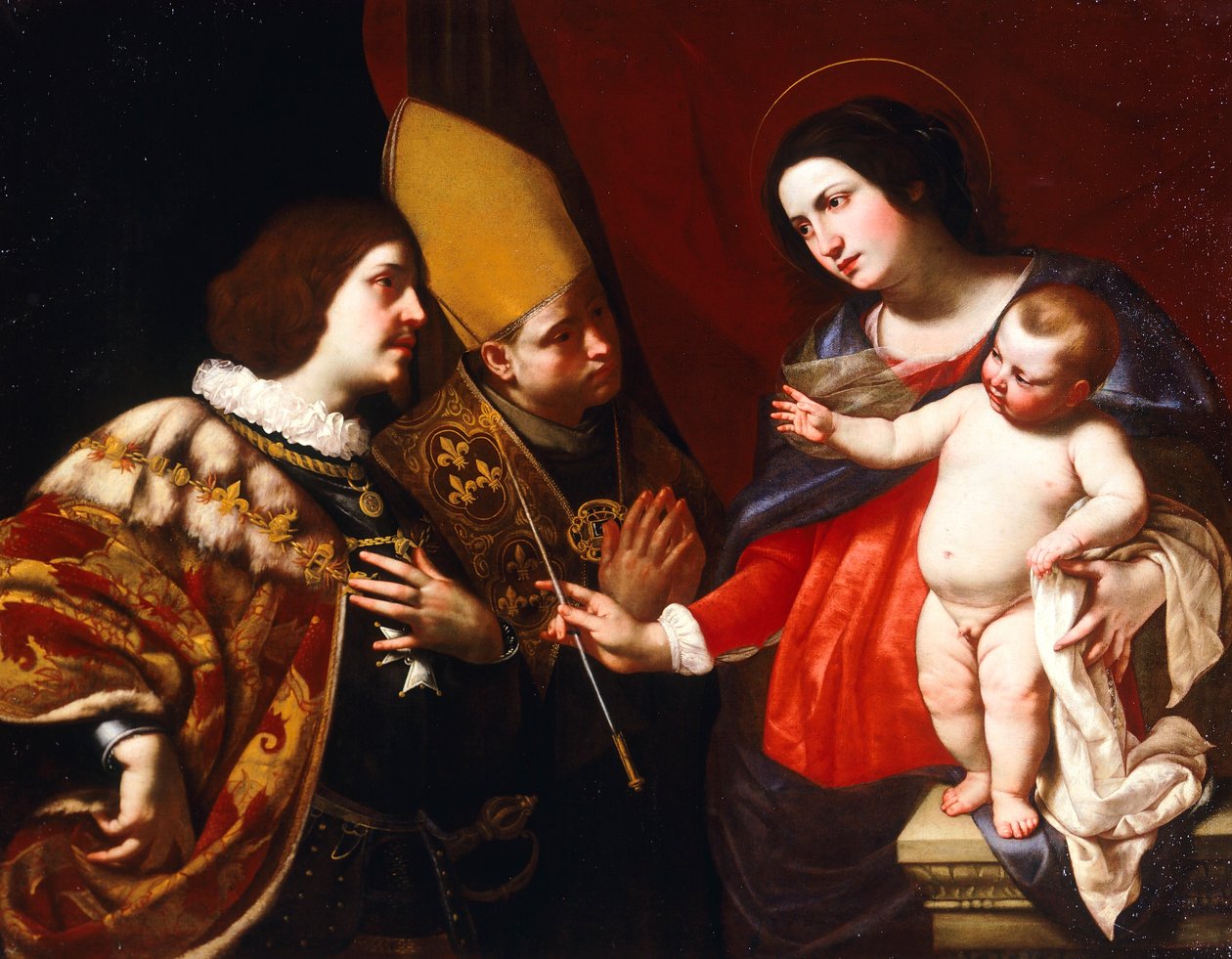 Pani daje berło dowodzenia księciu Guise (olej na płótnie) autorstwa Francesco de (c.1600 54) Rosa