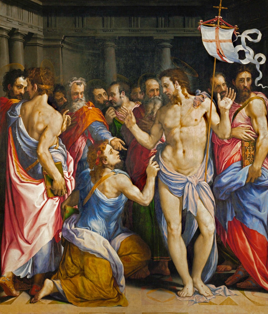 Wątpiący Tomasz ... autorstwa Francesco de Rossi (circle of) Salviati