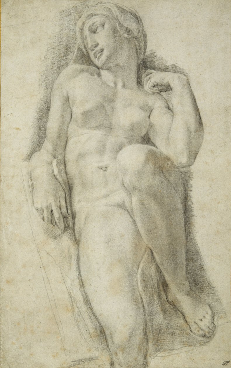 Aurora, wg Michelangelo Buonarroti (czarna kreda na białym papierze) autorstwa Francesco de Rossi Salviati Cecchino