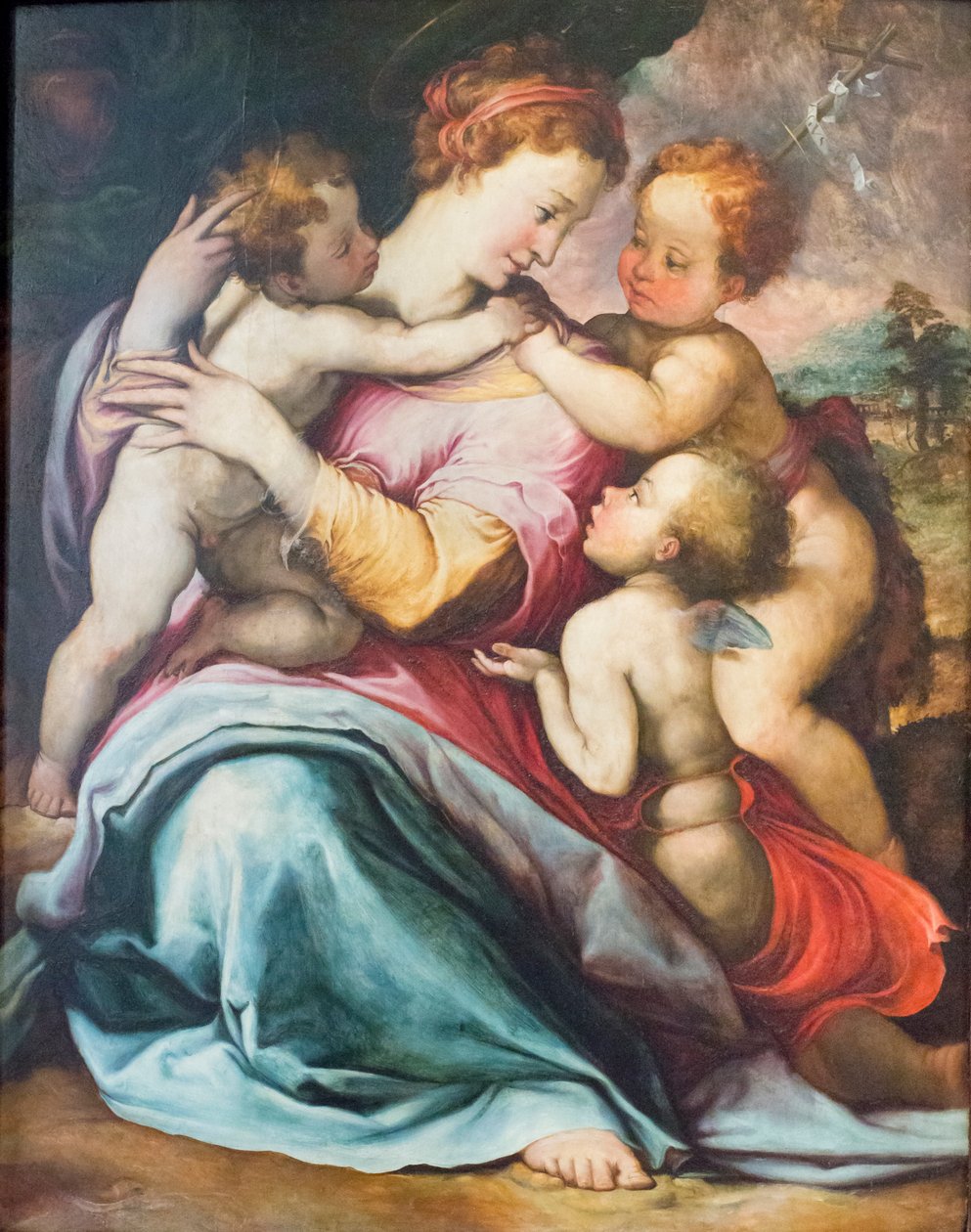 Madonna z Dzieciątkiem, młody Jan i anioł autorstwa Francesco de Rossi Salviati Cecchino