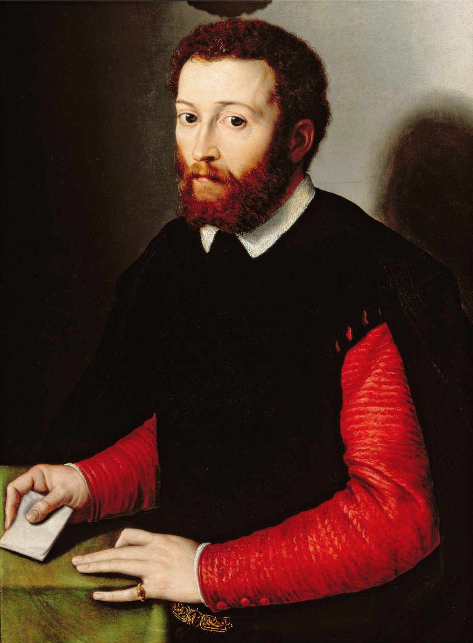 Portret mężczyzny trzymającego list, ok. 1530-40 autorstwa Francesco de Rossi Salviati Cecchino