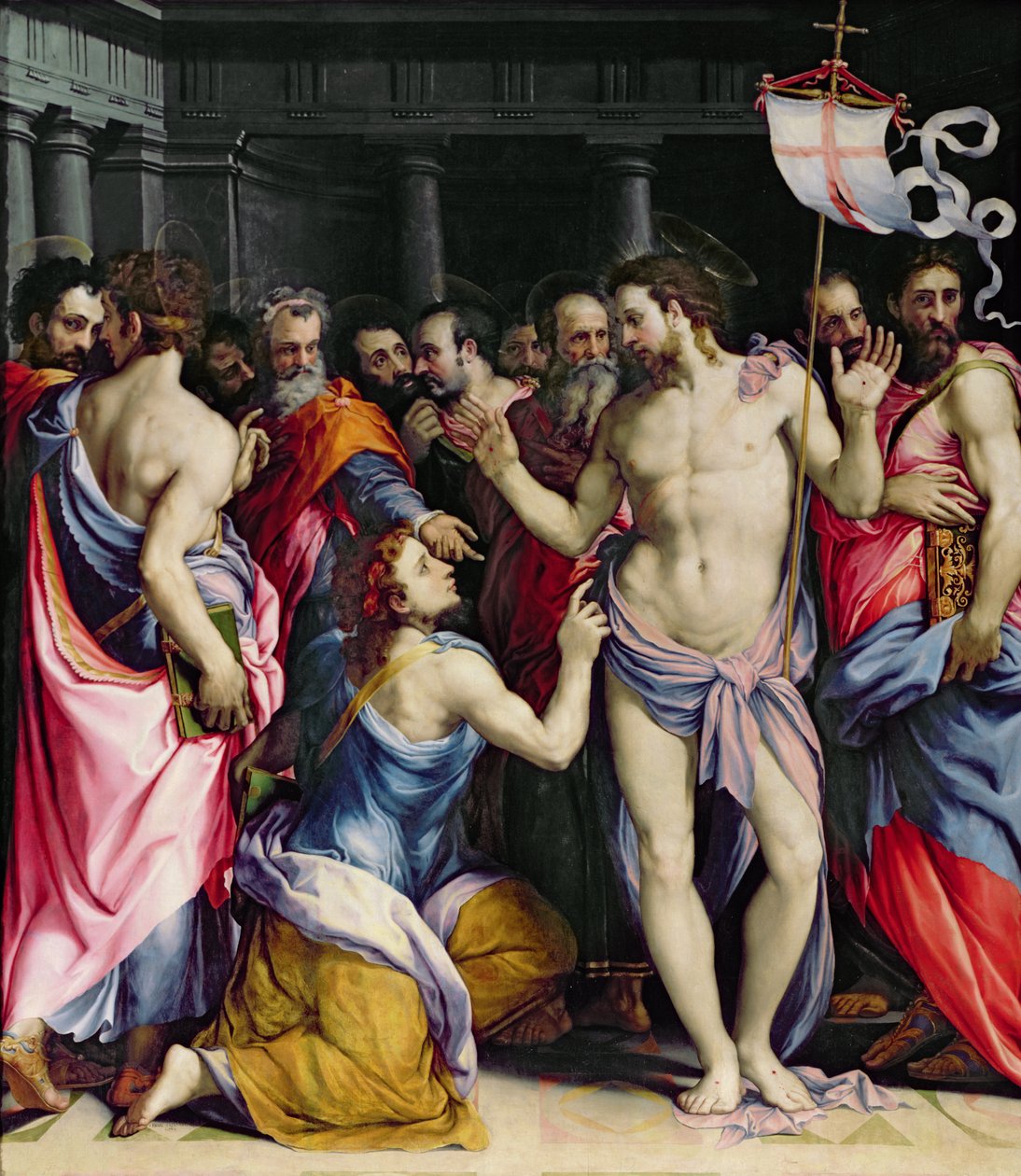 Niedowierzanie św. Tomasza, ok.1547 autorstwa Francesco de Rossi Salviati Cecchino