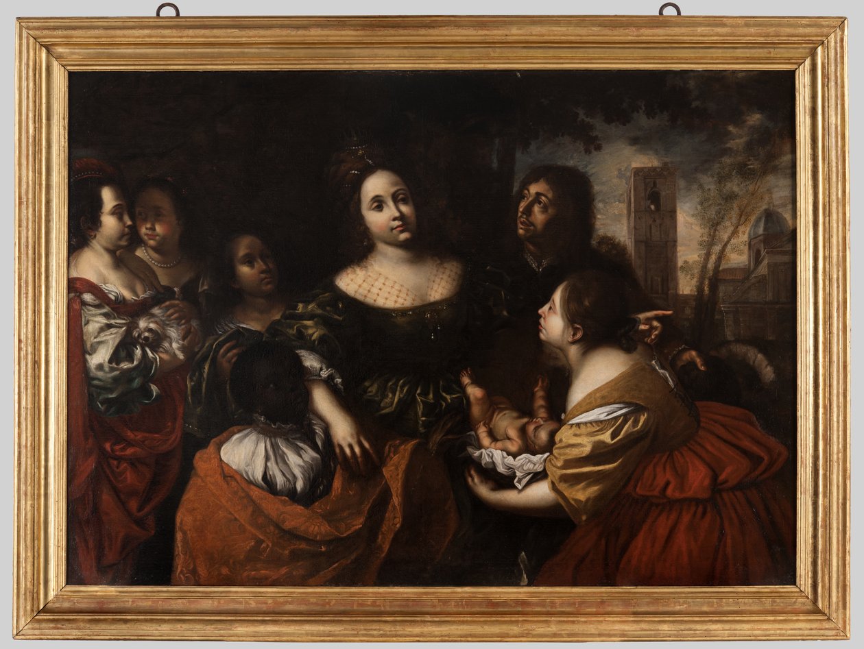 Córka faraona wita Mojżesza wybawionego z wód, ok. 1645 autorstwa Francesco del Cairo