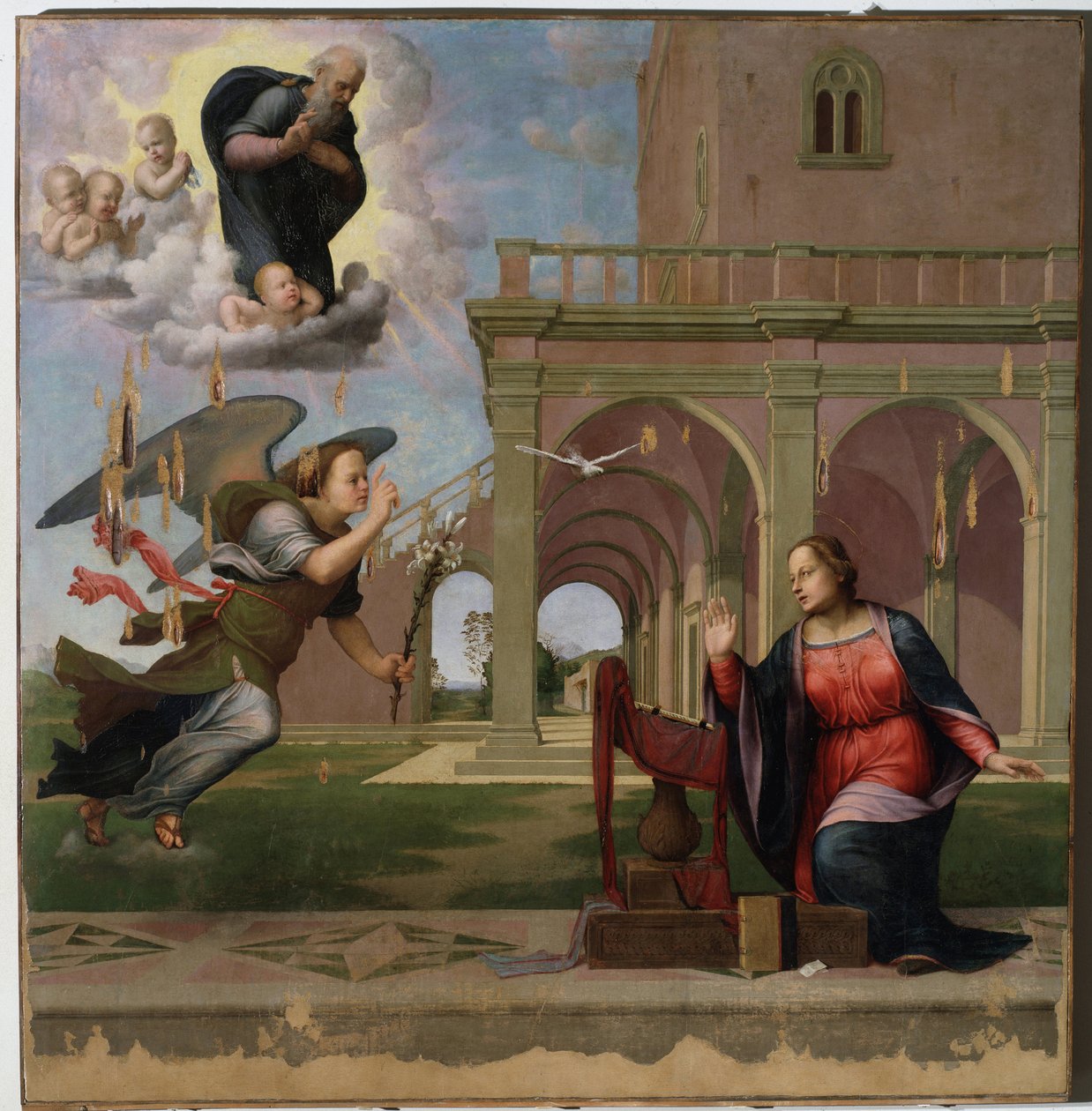 Zwiastowanie - olej na drewnie autorstwa Francesco di Cristofano Franciabigio