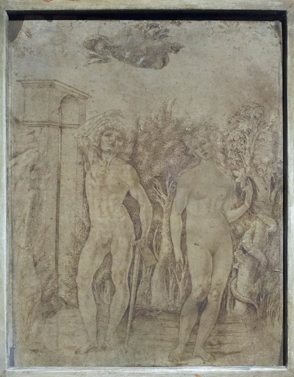 Adam i Ewa, ok. 1470 (pióro i tusz na pergaminie) autorstwa Francesco di Giorgio Martini