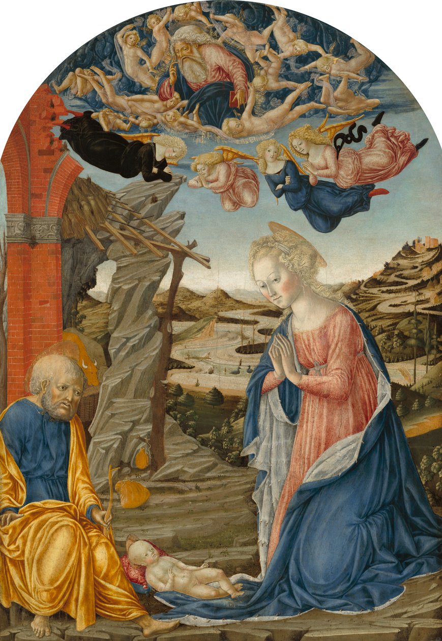 Narodzenia, ok. 1470 (tempera na drewnie) autorstwa Francesco di Giorgio Martini