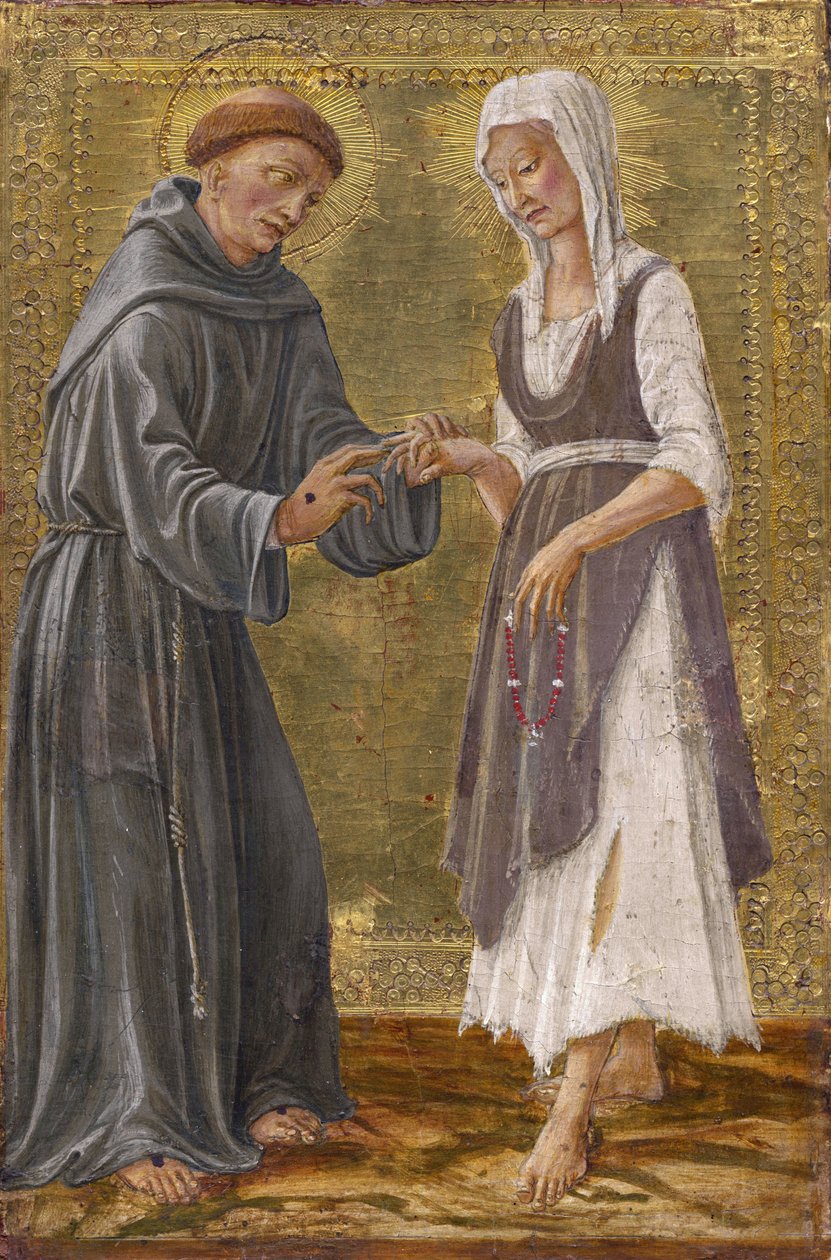 Święta wymiana między świętym Franciszkiem a Lady Ubóstwem par Francesco di Giorgio Martini (1439-1501). Tempera na panelu autorstwa Francesco di Giorgio Martini