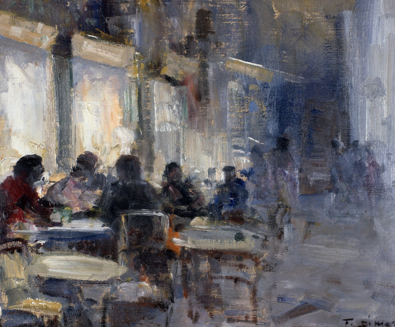 Kawiarnia Schmidt nocą, autor: Francesco di Marino (1892-1954) autorstwa Francesco di Marino