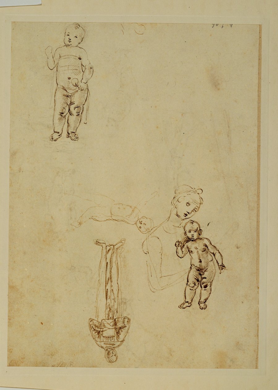 Dziewica i Dzieciątko Jezus; dwoje dzieci ... autorstwa Francesco di Simone (attr. to)