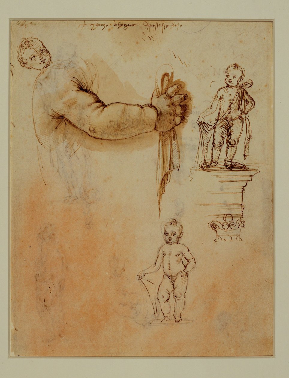 Dwoje dzieci, z których jedno na piedestale ... autorstwa Francesco di Simone (attr. to)