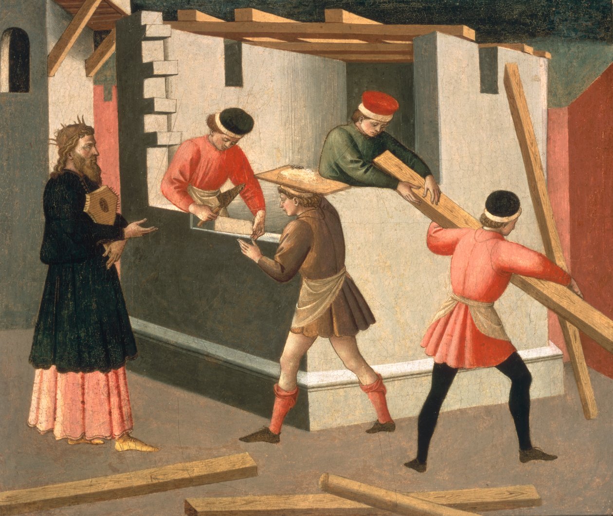 Budowa Świątyni Jerozolimskiej, ok. 1445 (tempera na panelu) autorstwa Francesco di Stefano Pesellino