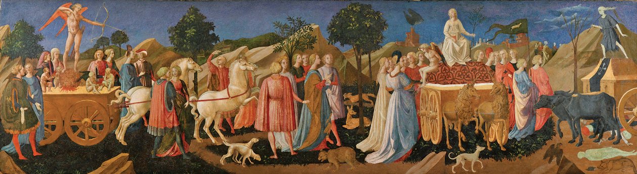 Triumfy miłości, czystości i śmierci, c. 1450 autorstwa Francesco di Stefano Pesellino
