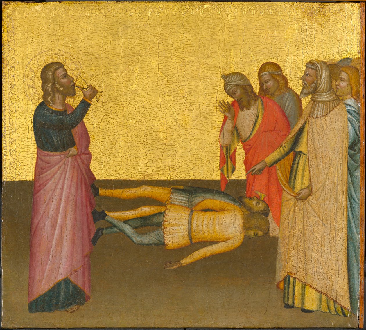 Św. Jan Ewangelista i zatruty kielich, ok. 1370-1380 (tempera i złoty płatek na desce) autorstwa Francescuccio Ghissi