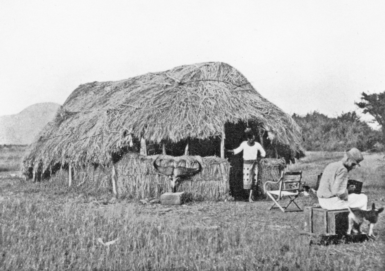 Mój dom w obozie na Guaso Nyiro, z „Wielkiej strzelaniny na równiku”, 1908 autorstwa Francis Arthur Dickinson