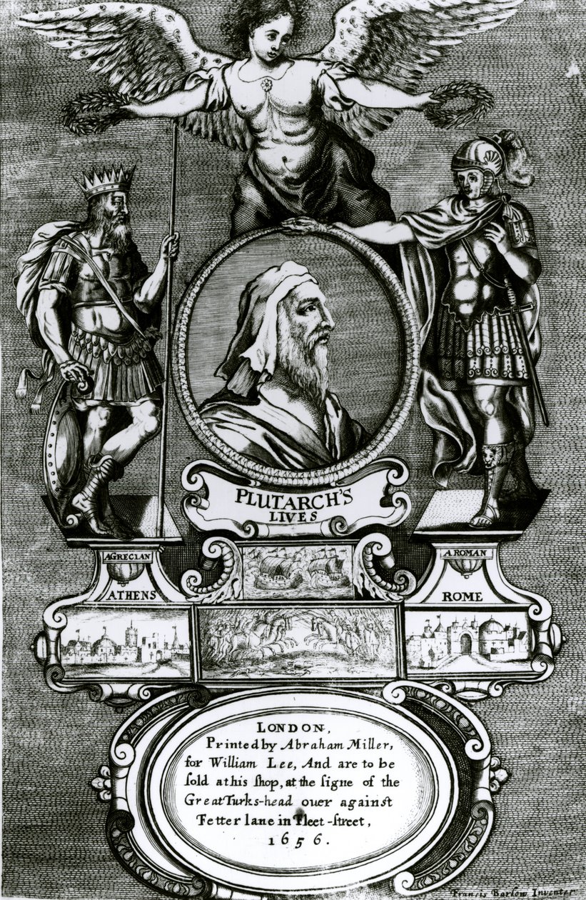 Frontyspis „Żywotów Plutarcha” Plutarcha (ok. 46-ok. 119), wyd. w 1656 autorstwa Francis Barlow