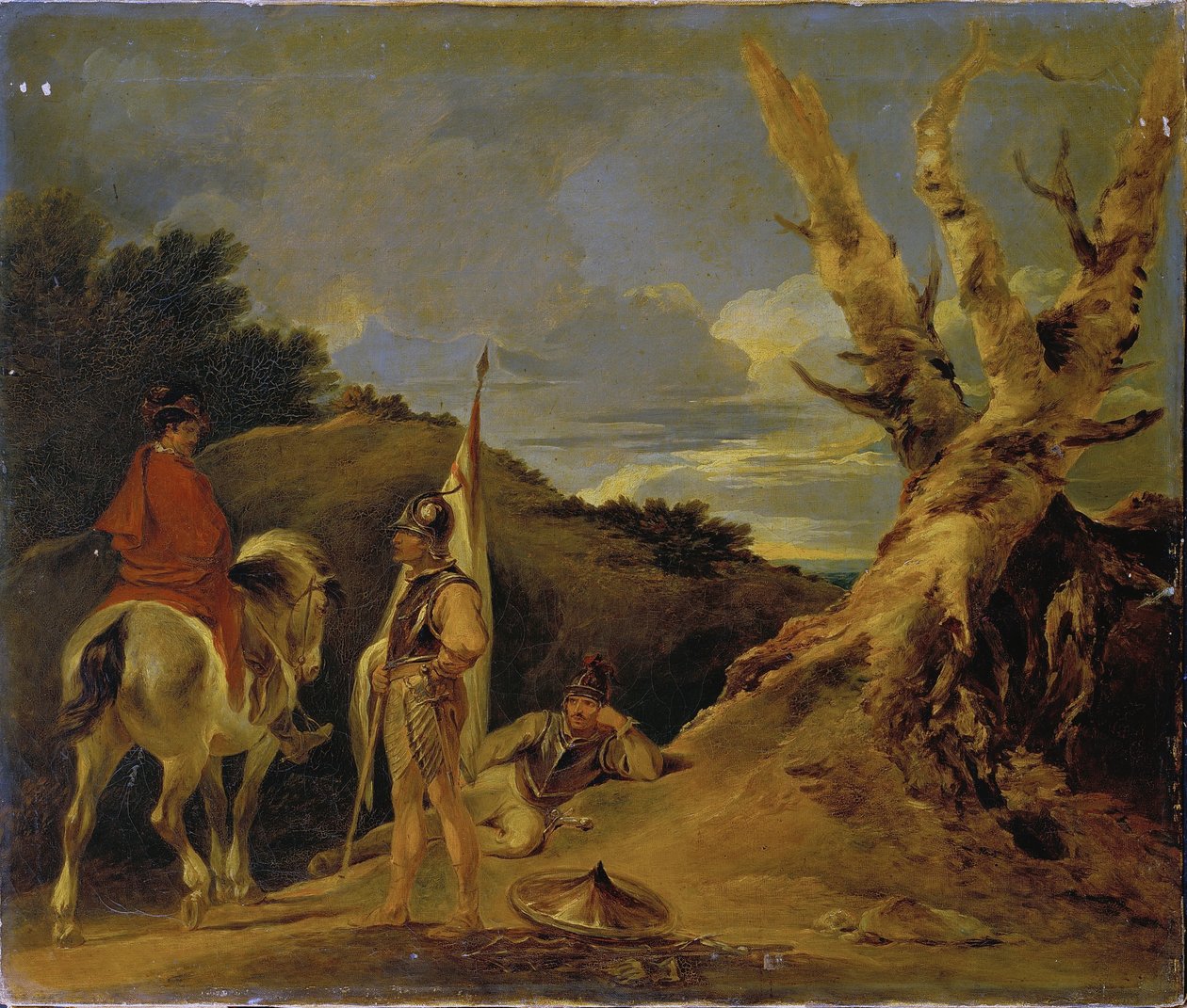 Krajobraz z żołnierzami autorstwa Francis Bourgeois