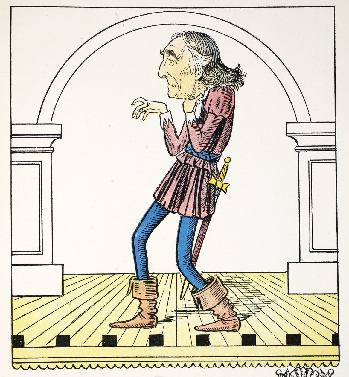 I Sztuka, ilustracja z alfabetu Struwwelpeter, wiersz Harolda Begbiego (1871-1929) autorstwa Francis Carruthers Gould