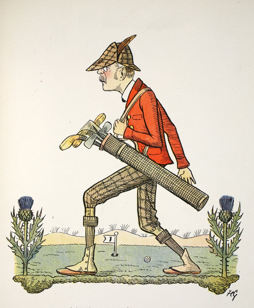 Przedimek nieokreślony, ilustracja z alfabetu Struwwelpeter, werset Harolda Begbiego (1871-1929) autorstwa Francis Carruthers Gould