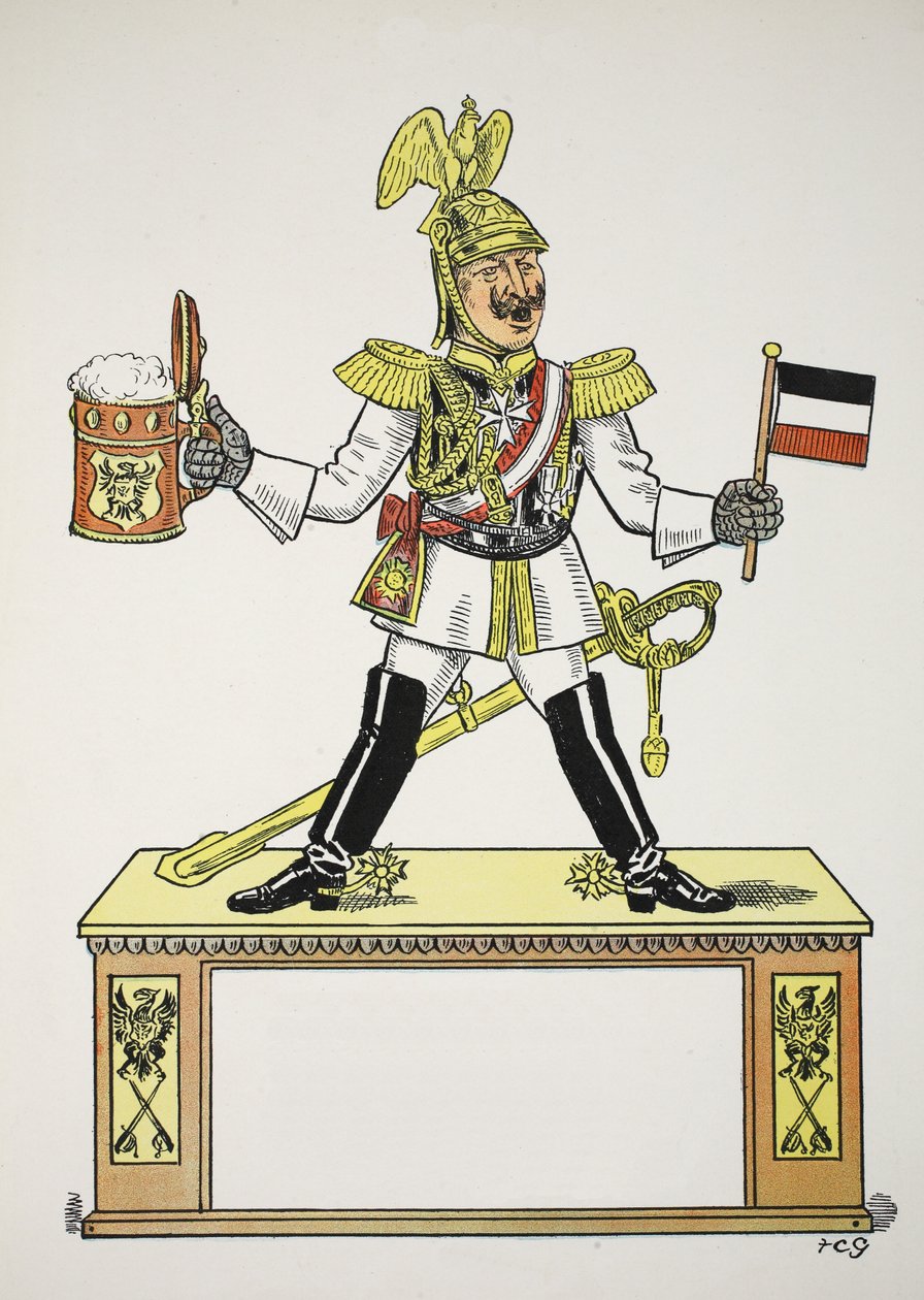 Górne G, ilustracja z alfabetu Struwwelpeter, werset Harolda Begbiego (1871-1929) autorstwa Francis Carruthers Gould