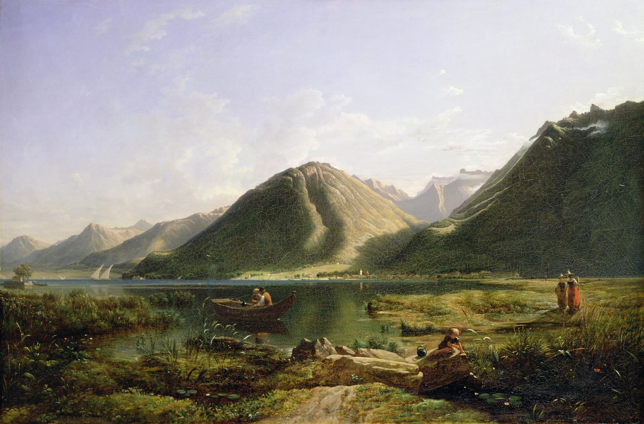 Koniec Jeziora Genewskiego, 1835 autorstwa Francis Danby