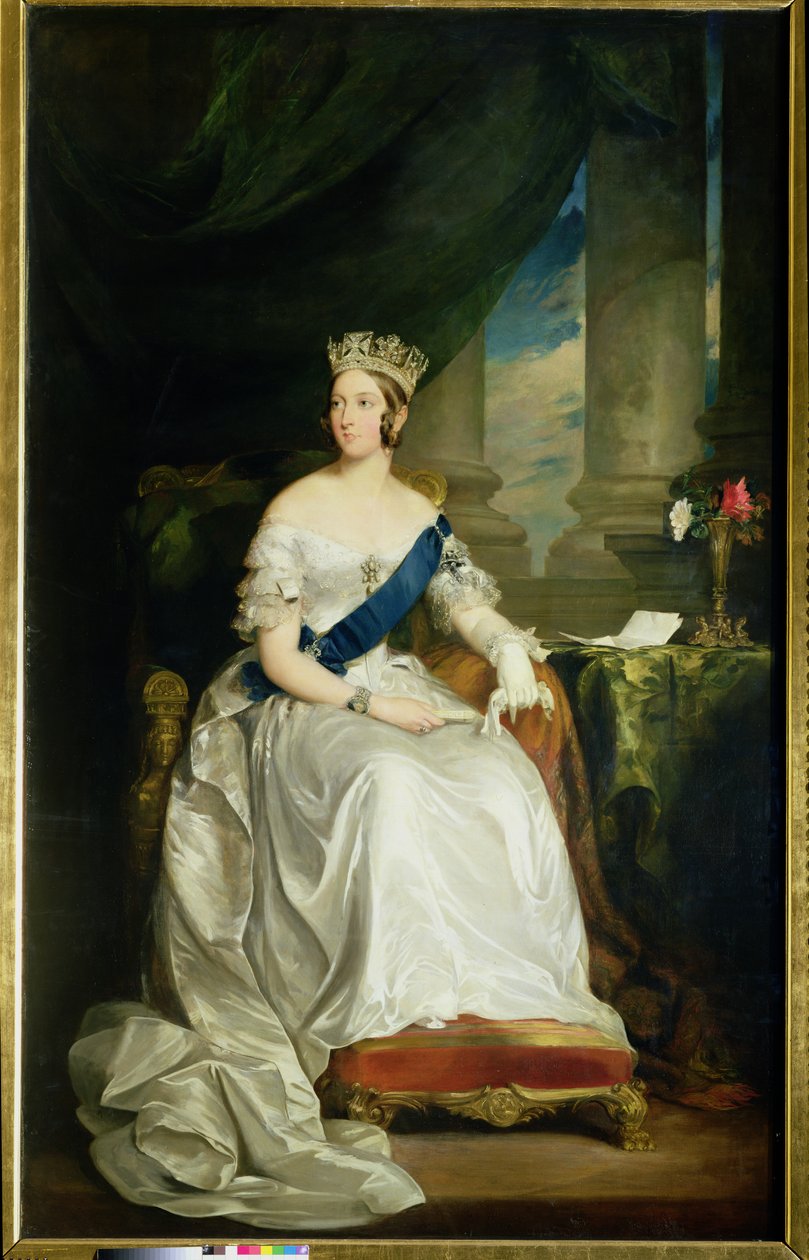 Królowa Wiktoria, 1843 (i detal 60267) autorstwa Francis Grant