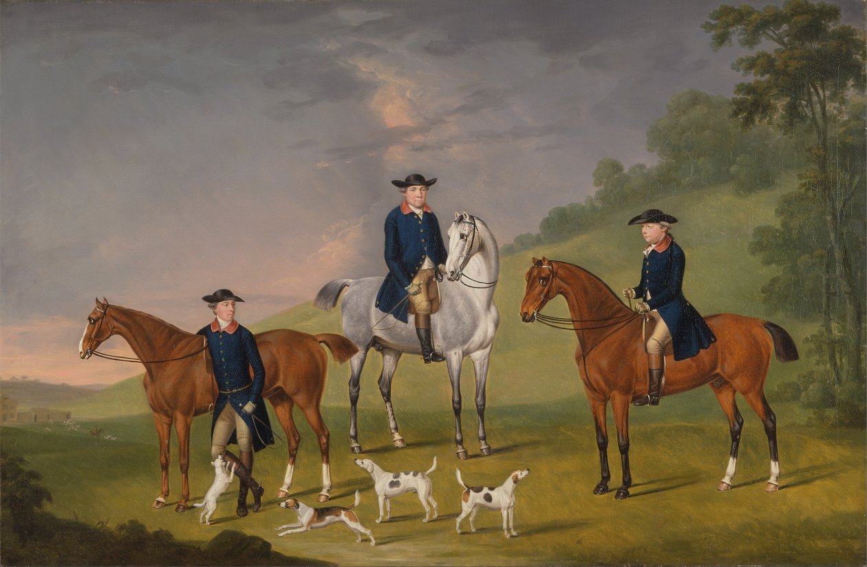 John Corbet, Sir Robert Leighton i John Kynaston ze swoimi końmi i psami autorstwa J. Francis Sartorius