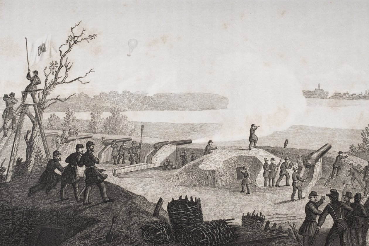 Oblężenie Yorktown w stanie Wirginia podczas wojny secesyjnej autorstwa Francis Schell