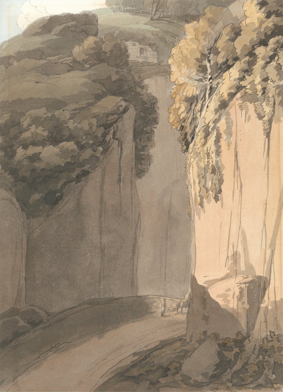 Wejście do groty w Posillipo, Neapol autorstwa Francis Towne