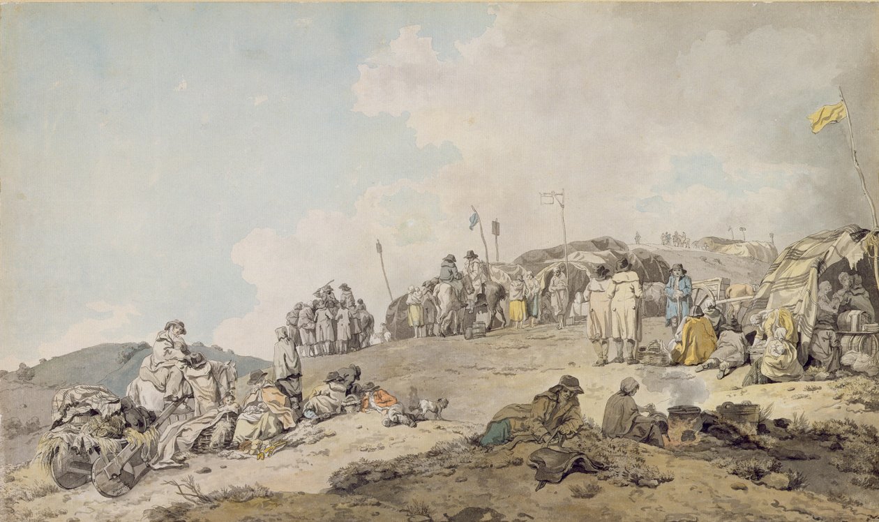Donnybrook Fair, 1782 (pióro, atrament i toaleta na papierze) autorstwa Francis Wheatley