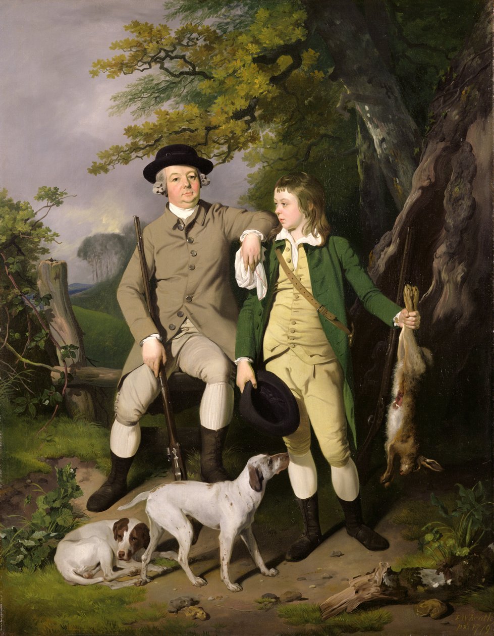 Portret sportowca z synem, 1779 autorstwa Francis Wheatley