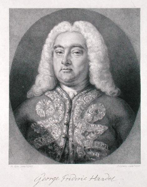 George Frederick Handel (1685-1759) wyryty przez Fredericka Christiana Lewisa I (1779-1856) 1828 (rycina) autorstwa Francis (after) Kyte