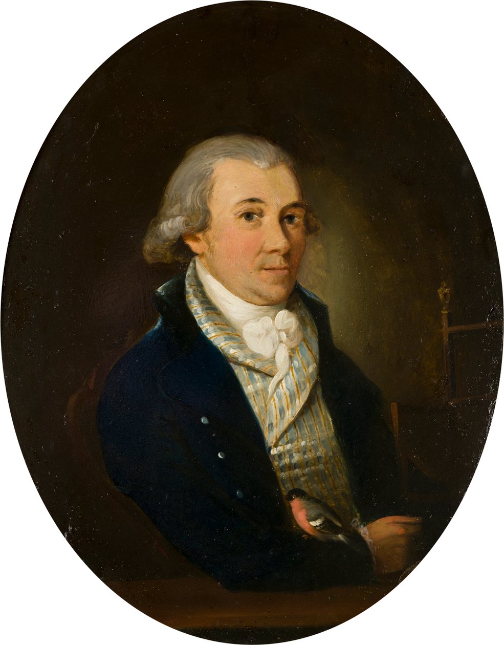 Portret dżentelmena z gilem, ok. 1794-1872 (olej i miedź na panelu) autorstwa Francis (attr. to) Alleyne