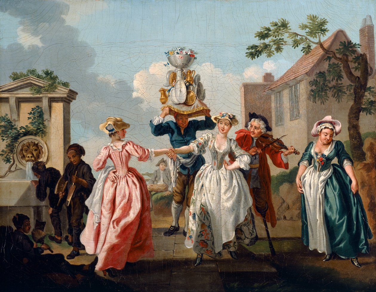 May Day, czyli Girlanda Mleczarki, ok. 1743 r. (olej na płótnie) autorstwa Francis (studio of) Hayman