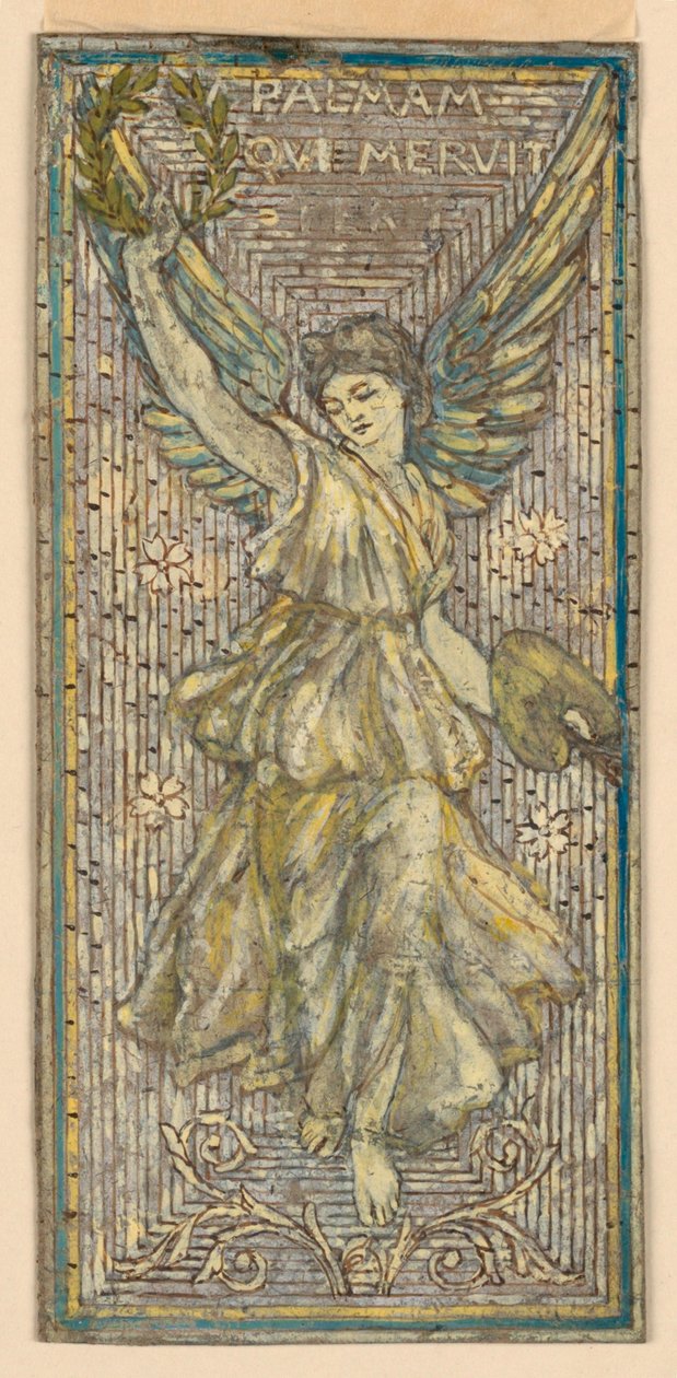 Projekt mozaiki lub witrażu na cześć malarza („Palmam Qui Meruit Ferat”) autorstwa Francis Augustus Lathrop