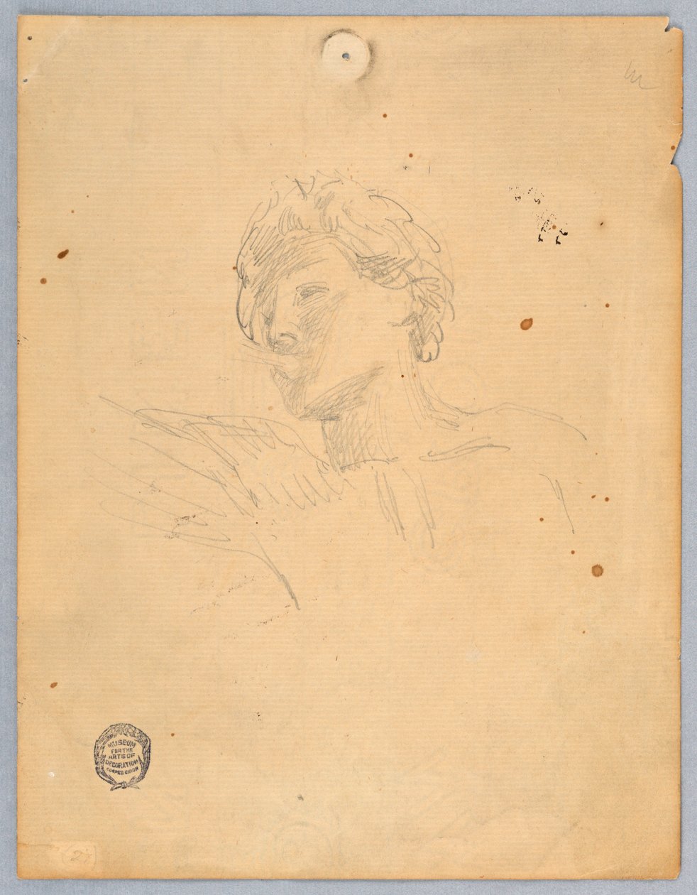Szkic do głowy anioła autorstwa Francis Augustus Lathrop
